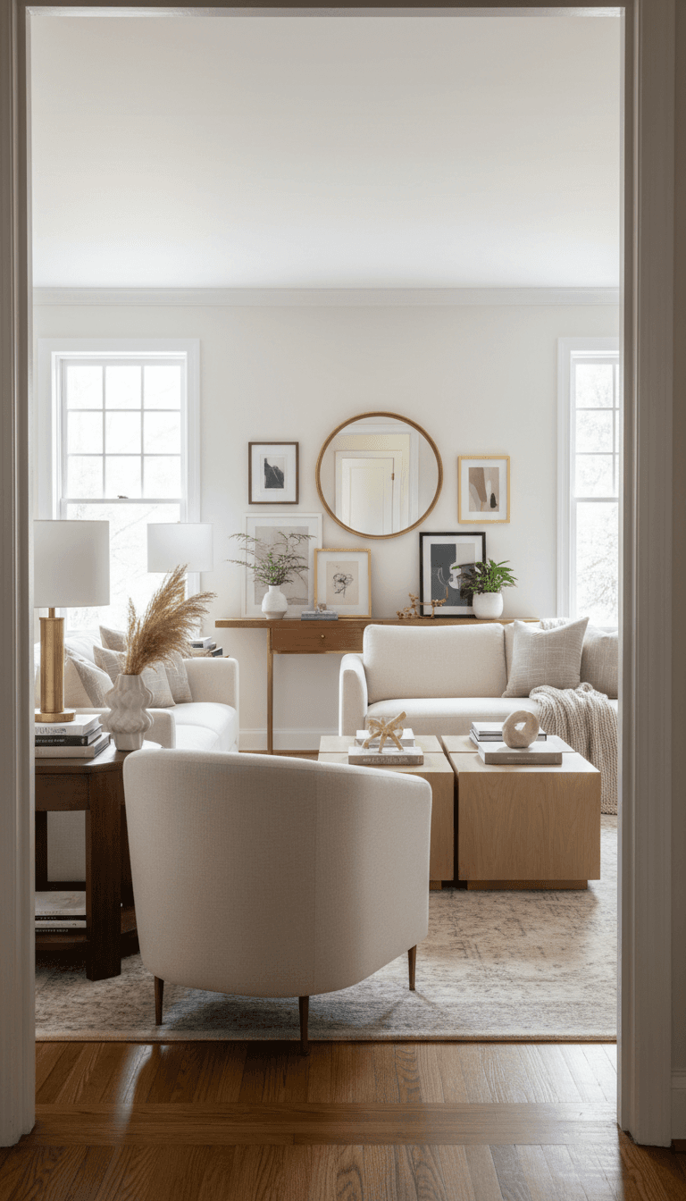 Complete living room styled with Luminari pieces