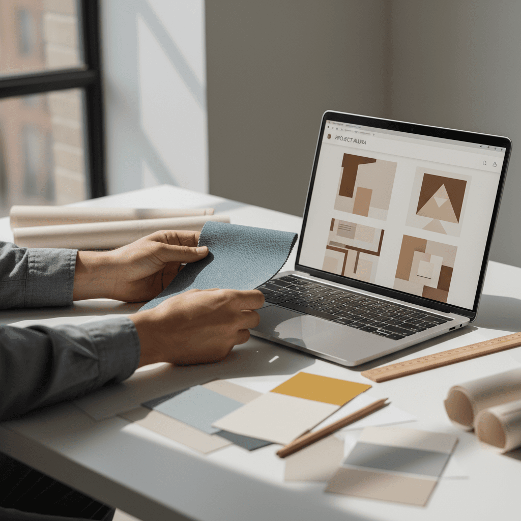 Luminari design consultation workspace with customization options displayed